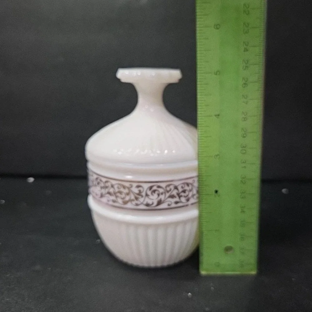 Avon White Lidded Trinket Dish, Vintage‎ Candle Holder, Replacement Vanity Decor